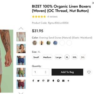 100% Linen / 100% Hemp Boxers